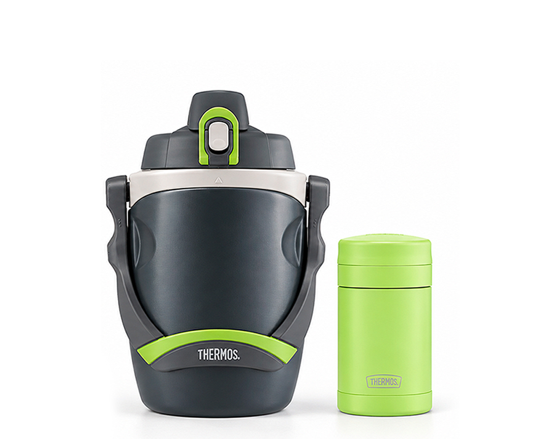 Incluye:


	THERMOS® 1.9Lt Galonera Térmica Familiar
	THERMOS® 470ml para alimentos Food Verde Lima

