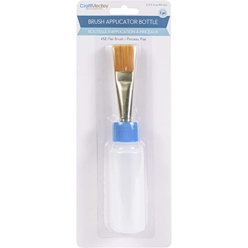 Botellas de plástico: 2 fl oz (2.0 fl oz) botella con aplicador de cepillo de nailon​. Perfecto para aplicar tintas, pinturas, manchas, pegamentos a base de agua y más con facilidad. Para obtener los mejores resultados, limpia el cepillo después de cada uso con el fin de mantenerlo libre de obstrucciones para usos futuros.
