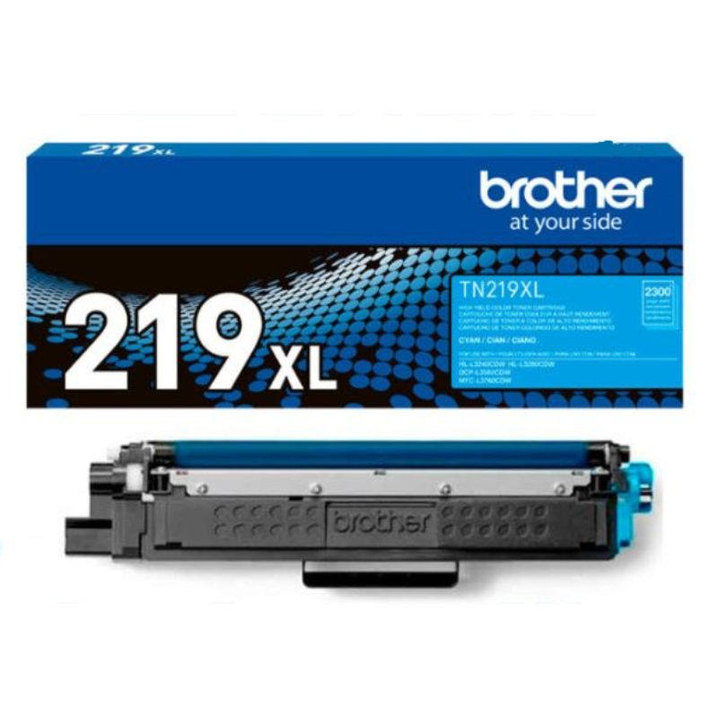 Producto: Tóner Original Brother TN-219XL Cian

Marca: Brother

Modelo: TN 219XLC

Color: Cian

Rendimiento: 2300 páginas

Compatible con Impresoras:

HL L3280CDW , HL L3240CDW, DCP L3560CDW, MFC L3760CDW
