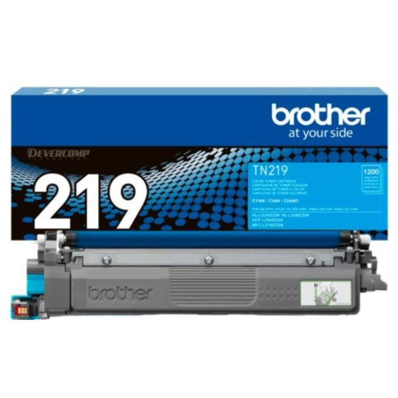 Producto: Tóner Original Brother TN-219 Cian

Marca: Brother

Modelo: TN 219C

Color: Cian

Rendimiento: 1600 páginas

Compatible con Impresoras:

HL L3280CDW , HL L3240CDW, DCP L3560CDW, MFC L3760CDW
