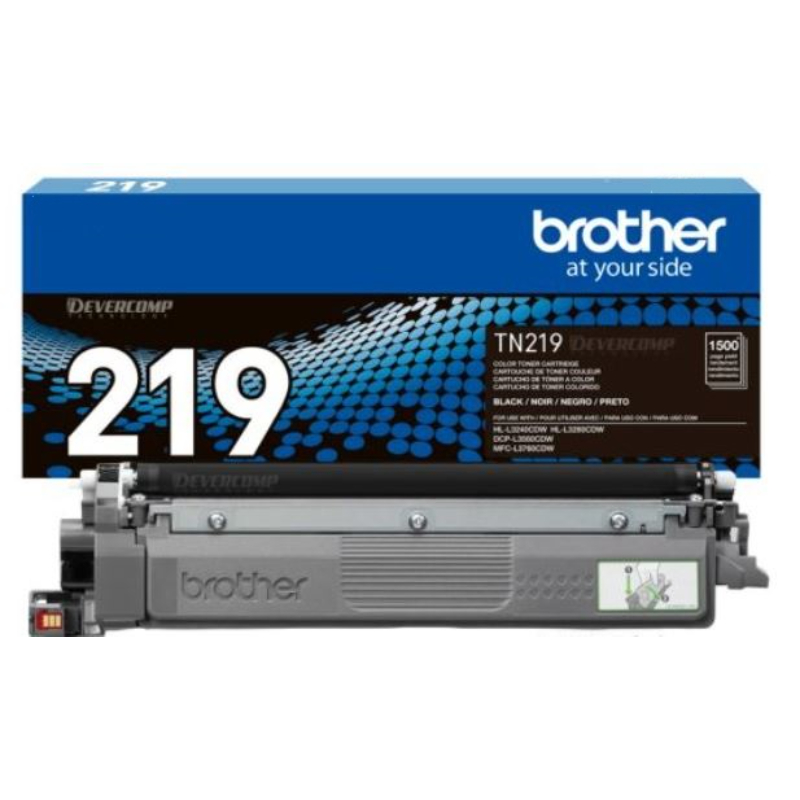 Producto: Tóner Original Brother TN-219 Negro

Marca: Brother

Modelo: TN 219BK

Color: Negro

Rendimiento: 1600 páginas

Compatible con Impresoras:

HL L3280CDW , HL L3240CDW, DCP L3560CDW, MFC L3760CDW
