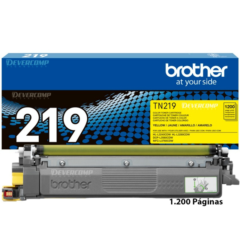 Producto: Tóner Original Brother TN-219Y

Marca: Brother

Modelo: TN 219Y

Color: Yellow

Rendimiento: 1600 páginas

Compatible con Impresoras:

HL L3280CDW , HL L3240CDW, DCP L3560CDW, MFC L3760CDW
