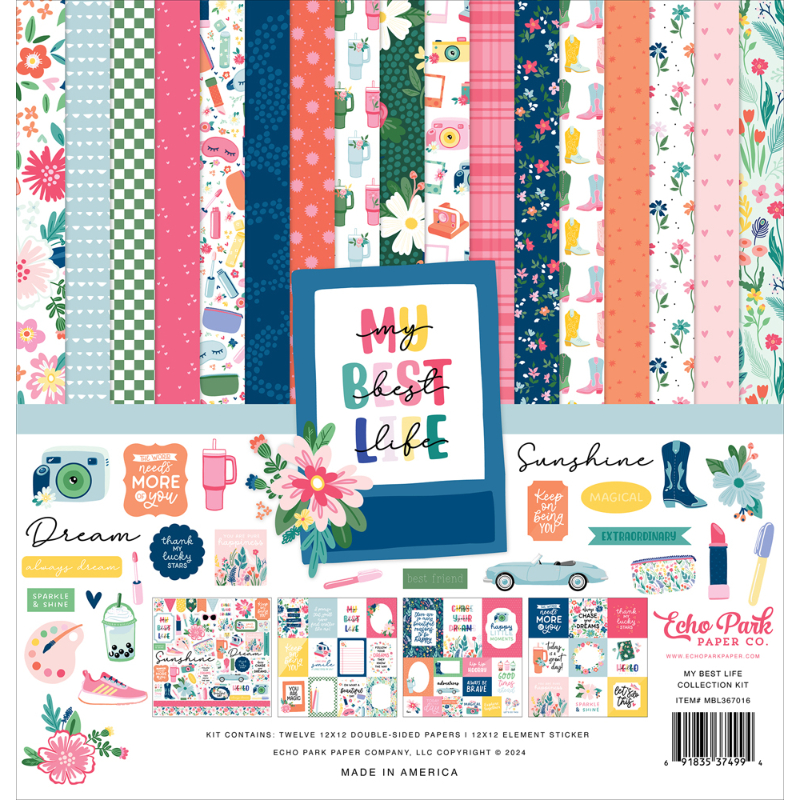 Este kit de cartulinas cuenta con 24 hojas de papel de doble cara. Se puede usar en tarjetas, páginas de álbumes de recortes y álbumes de fotos, etiquetas, diarios, planificadores y otros proyectos de elaboración de papel y medios mixtos. Libre de ácido y lignina. 

medidas: 12 x 12 pulgadas
