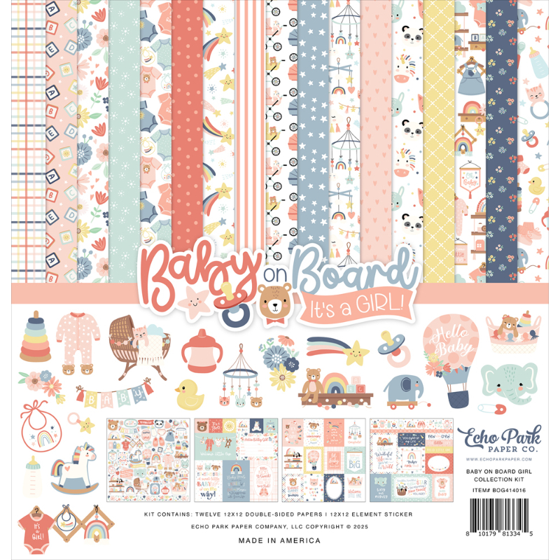 Este kit de cartulinas cuenta con 24 hojas de papel de doble cara. Se puede usar en tarjetas, páginas de álbumes de recortes y álbumes de fotos, etiquetas, diarios, planificadores y otros proyectos de elaboración de papel y medios mixtos. Libre de ácido y lignina. 

medidas: 12 x 12 pulgadas
