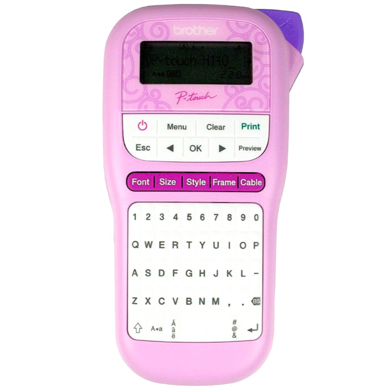 Características Principales


	Uso: Manual y portátil
	Velocidad de impresión: hasta 20mm/seg
	Vista previa de impresión: Visor gráfico LCD
	Teclado QWERTY y teclado numérico: Dispone de 250 símbolos
	Fuentes: Helsinki, Brussels, Florida.
	Corte de cinta: manual
	Ancho de cintas Tze: Hasta 12 mm
	Memoria: Hasta 15 etiquetas
	Hasta 2 líneas de impresión
	Fuente de energía: 6 pilas &quot;AAA&quot; o adaptador de CA Brother AD24A01 (No incluidos)
	Incluye cassette de cinta
	Garantía: 1  años


contenido de la caja 


	Cinta de inicio &quot;TZe&quot; laminada Negro sobre blanco 0.47&quot; (12mm) x 13.1&#039; (4m)


 
