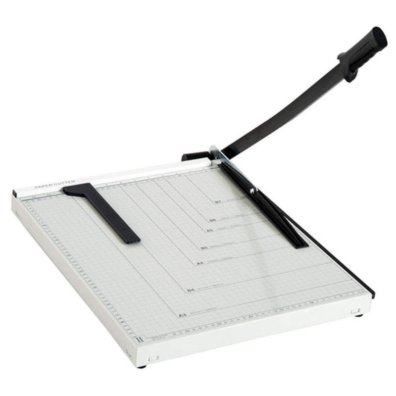 Guillotina de palanca tamaño A3 , en pulgadas y centimetros.
