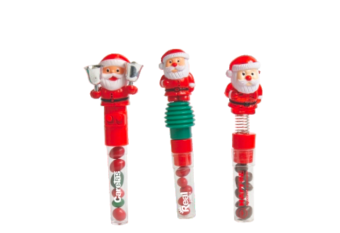 En esta navidad no deben faltar los funny toys de Papa Noel en modelos variados y con contenedor de acrílico.

