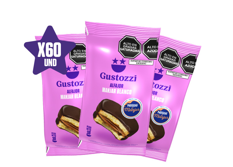 60 ALFAJORES NESTLE MANJAR 

PESO: 38 GR
