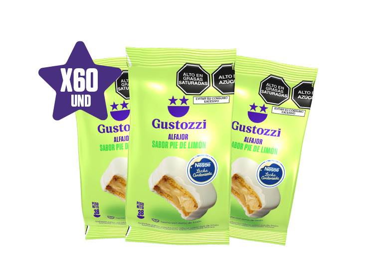 60 ALFAJORES NESTLE PIE DE LIMÓN

PESO: 38 GR
