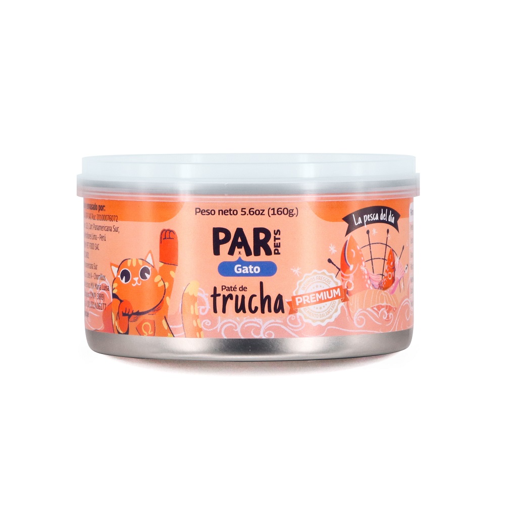 Alimento balanceado y completo con carne fresca de trucha. Proteína 100% de origen animal. Textura cremosa, simplemente irresistible. Incluye una tapa reusable, para mantener el alimento siempre fresco.

Componentes analíticos:

Proteina (Mín.): 10%
Ceniza (Mín.): 3.5%
Grasa (Mín.): 5%
Fibra cruda (Máx.): 1.5%
Humedad (Máx.): 79%
Calcio (Mín.): 0.3%
Fósforo (Mín.): 0.08%

Ingredientes:
Carne de trucha, agua, carne de res, carne de pescado, arroz, tripolifosfato de sodio, goma guar, dióxido de titanio, cloruro de potasio, sal molida, Vitamina A, Vitamina D3, Vitamina E, Vitamina B1 (Tiamina), Vitamina B12 (Cianocobalamina), Vitamina B2 (Riboflavina), Vitamina B3, (Niacina), Vitamina B5 (Ácido pantoténico), Vitamina B6 (Piridoxina), Vitamina B9 (Ácido Fólico), Vitamina H (Biotina), Vitamina K3, cobalto, hierro, manganeso, selenio, yodo, zinc, antioxidante,  Availa Se 4%, Availa- CU, Availa- FE 100, Availa-MN, L- Ascorbato-2- fosfato 35% (Vit), taurina y óxido de hierro rojo.
