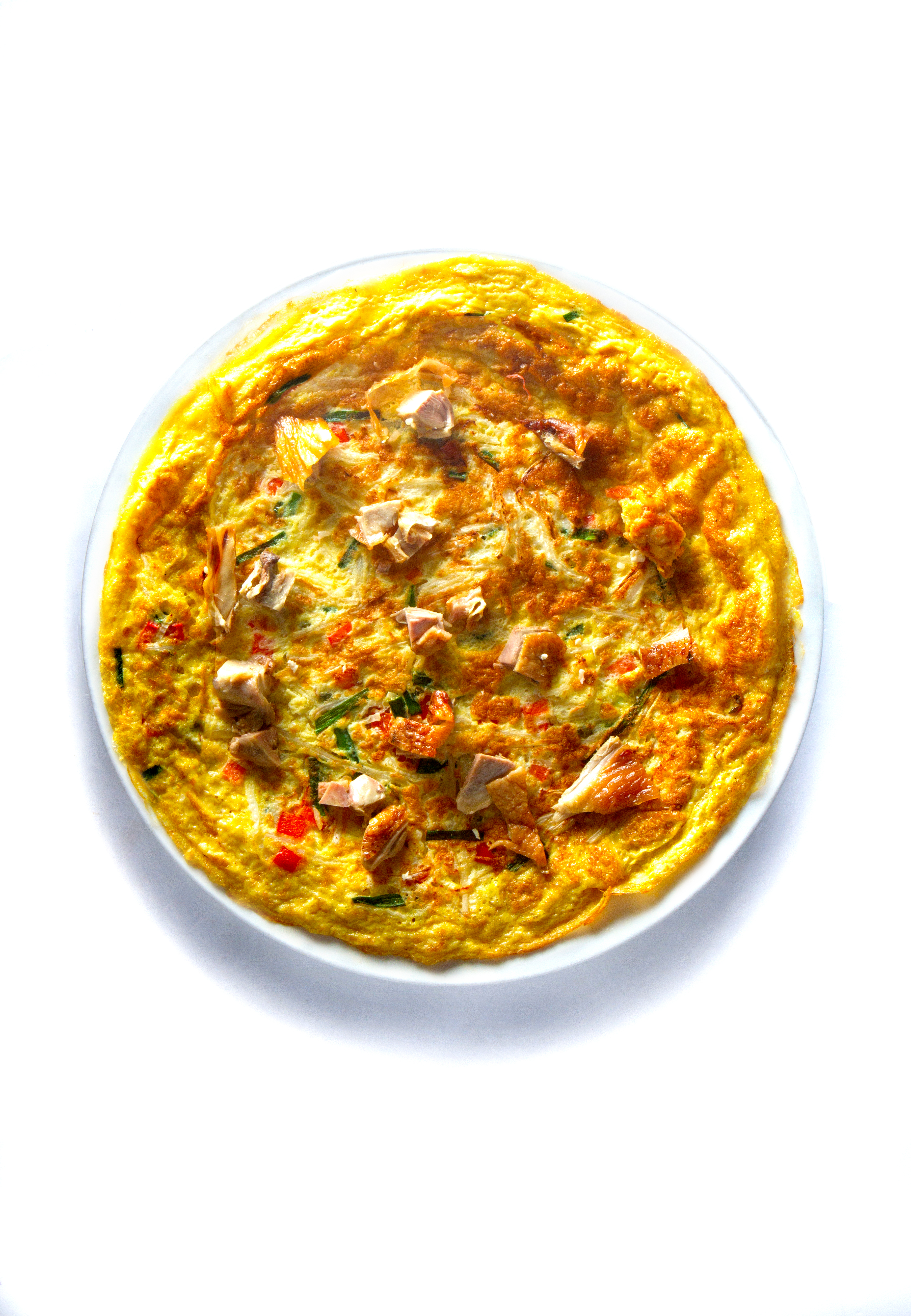 Tortilla de pato asado con verduras