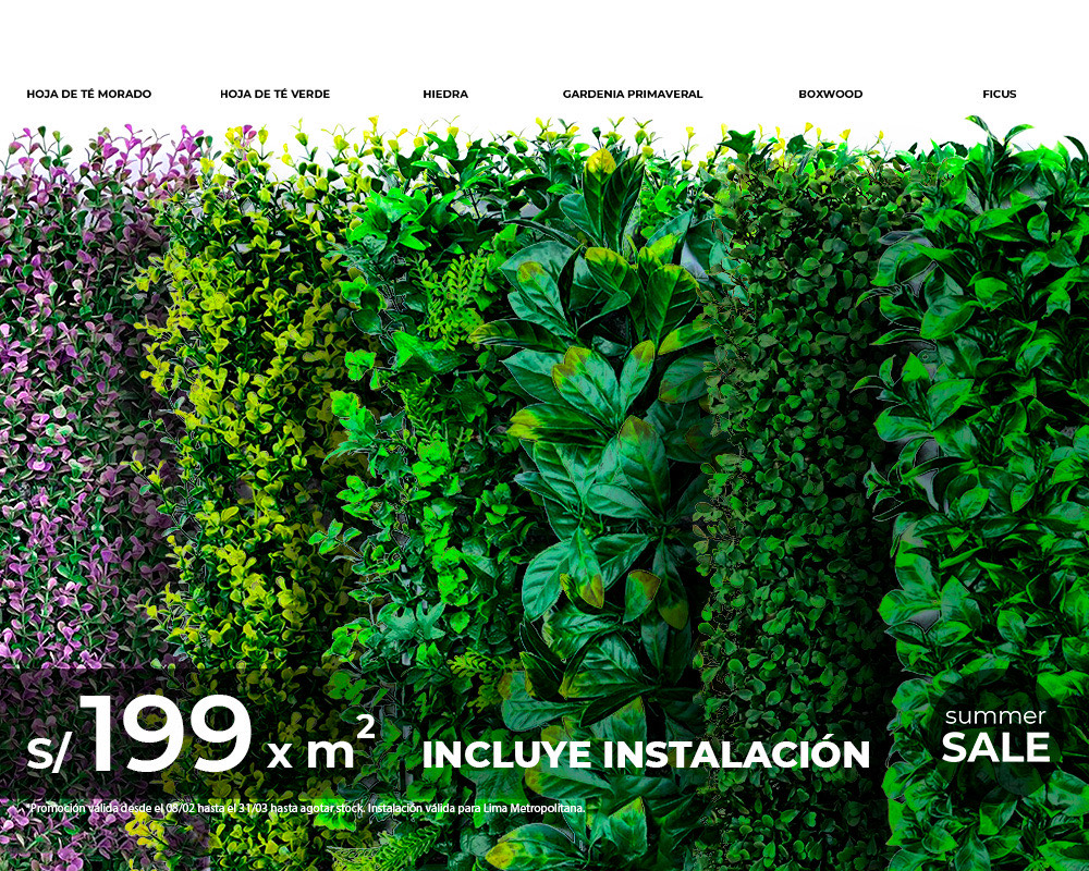 Jardín Vertical Artificial - Muros Verdes - Follaje Artificial | Instagreen