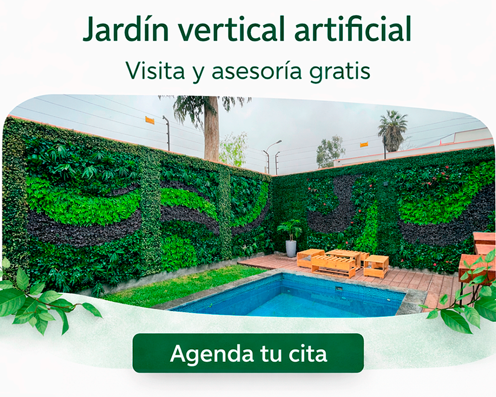 Variedad de plantas artificiales en Lima: desde maceteros minimalistas hasta palmeras sintéticas con protección UV para exteriores.